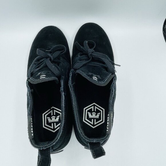 Supra Shoes Mens 10 Black & White Suede Leather MMVI Kensington Skate Sneakers - Picture 12 of 13